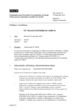 Journal de la 727ème séance plénière du Forum