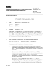 Diario de la 727ª Sesión plenaria del Foro de Cooperación en materia de Seguridad  