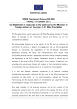 Statement by the Lithuanian Presidency of the Council of the EU in response to the address by the Minister for Foreign Affairs of Georgia, H.E. Maia Panjikidze