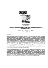 Comentarii suplimentare asupra proiectului Codului audiovizualului al  Republicii Moldova 