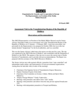 Report on assessment visit to the Transdniestrian Region of the Republic of Moldova