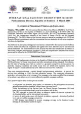 Moldova, Parliamentary Elections, 6 March 2005: Preliminary Statement