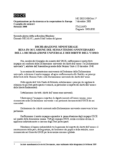 Dichiarazione ministeriale resa in occasione del sessantesimo anniversario della dichiarazione universale dei diritti dell’uomo 