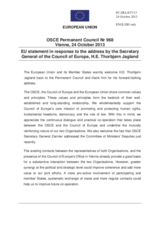 Statement by the Lithuanian Presidency of the Council of the EU in response to the address by the Secretary General of the Council of Europe, H.E. Thorbjørn Jagland