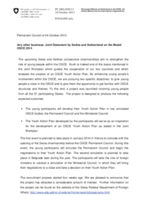 Statement by the Delegation of Switzerland, also on behalf of Serbia, on the upcoming Model OSCE project to be held in Vienna and Belgrade in 2014