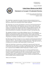 Statement by the Delegation of the United States on the presidential election in Georgia, held on 27 October 2013