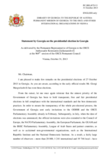 Statement by the Delegation of Georgia on the presidential election in Georgia, held on 27 October 2013