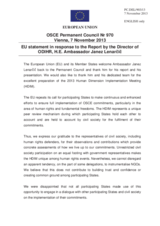 Statement by the Lithuanian Presidency of the Council of the EU in response to the report by Ambassador Janez Lenarčič, Director of the Office for Democratic Institutions and Human Rights (ODIHR) on the Human Dimension Implementation Meeting