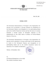 Response by the Delegation of Portugal to the Questionnaire on the Code of Conduct on Politico-Military Aspects of Security