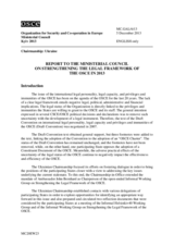 Report to the Ministerial Council on Strenghening the Legal Framework of the OSCE in 2013