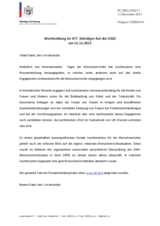 Statement by the Delegation of Liechtenstein on the Human Rights Day, celebrated on 10 December 2013 