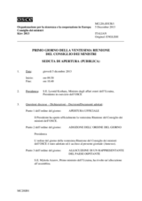 Journal of the First Day of the 20th Ministerial Council