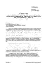 Statement by H.E. Mr. Sergey Lavrov, Minister for Foreign Affairs