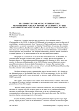 Statement by H.E. Mr. Guido Westerwelle, Federal Minister for Foreign Affairs