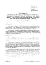 Statement by H.E. Mr. Mohamed Benhocine, Ambassador, Permanent Representative