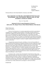 Session 3: Statement by the German Delegation, delivered by Mr. Jürgen Werner of the Federal Ministry of the Interior