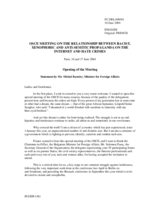 OPENING STATEMENT, MICHEL BARNIER, MINISTER OF FOREIGN AFFAIRS, FRANCE