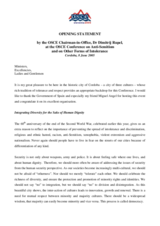 Opening statement by the OSCE Chairman-in-Office, Dimitrij Rupel