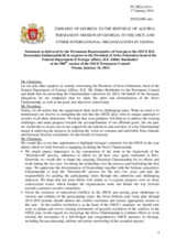 Statement by the Delegation of Georgia in response to the address by the Chairperson-in-Office of the OSCE, H.E. Didier Burkhalter, President of the Swiss Confederation and Head of the Swiss Federal Department of Foreign Affairs