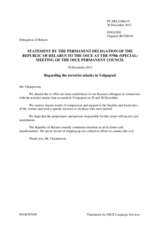 Statement by the Delegation of Belarus on the recent terrorist attacks in Volgograd, Russian Federation