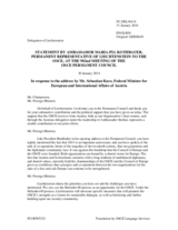 Statement by the Delegation of Liechtenstein in response to the address by the Federal Minister for European and International Affairs of Austria, H.E. Sebastian Kurz
