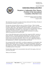 Statement by the Delegation of the United States in response to the address by the President of the International Committee of the Red Cross, H.E. Peter Maurer