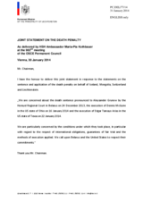 Statement by the Delegation of Liechtenstein, also on behalf of Iceland, Mongolia and Switzerland, on the death penalty in the United States of America