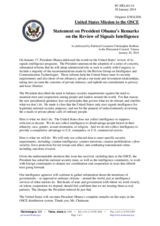 Statement by the Delegation of the United States on the review of signals intelligence programmes in the United States of America