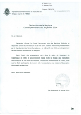 Déclaration de la Belgique