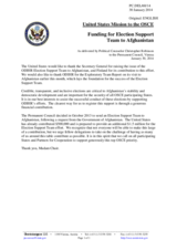 Statement by the Delegation of the United States on the deployment of an election support team to Afghanistan