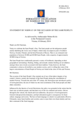 Statement by the Delegation of Norway on the Sami People’s Day, observed on 6 February 2014