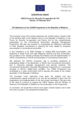 Statement by the Greek Presidency of the Council of the EU in response to the presentation by Colonel A. Şarban, Deputy Chief of the General Staff of the National Army of the Republic of Moldova 