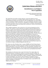 Statement by the Delegation of the United States on the NGO legislation in Azerbaijan