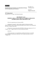 Decisione N.1/14 del Foro di cooperazione per la sicurezza