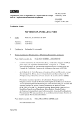 Diario de la 744ª Sesión plenaria del Foro de Cooperación en materia de Seguridad  