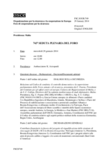 Giornale della 743a Seduta plenaria del Foro di cooperazione per la sicurezza