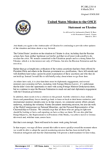 Statement by the Delegation of the United States on the situation in Ukraine