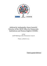 Address by Ambassador Janez Lenarčič at the 989th Meeting of the Permanent Council, Vienna, 13 March 2014