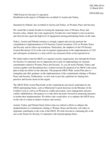 Statement by the delegation of Finland, also on behalf of Austria and Turkey on the Power breakfast on “Peace with a Gender Perspective: The Swedish Approach”, held on 6 March 2014