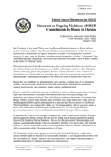 Statement by the Delegation of the United States on the situation in Ukraine and violations of OSCE commitments by the Russian Federation in Ukraine