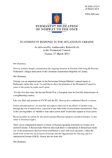 Statement by the Delegation of Norway on the situation in Ukraine and violations of OSCE commitments by the Russian Federation in Ukraine