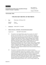 Journal of the 747th Plenary Meeting of the Forum for Security Co-operation 