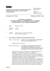 Journal de la 53ème séance commune du Forum pour la coopération en matière de sécurité et du Conseil permanent