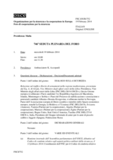 Giornale della 746a Seduta plenaria del Foro di cooperazione per la sicurezza