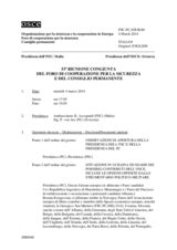Giornale della 53a Riunione congiunta del Foro di cooperazione per la sicurezza e del Consiglio permanente
