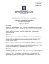 Statement by the Delegation of Norway on the OSCE Engagement with Ukraine