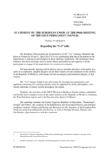 Statement by the Greek Presidency of the Council of the EU on postponement of the meeting in the “5+2” negotiation format on the settlement of the Transdniestrian conflict to have been held in Vienna on 10 and 11 April 2014