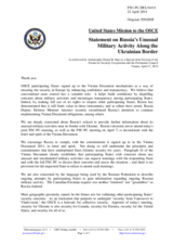 Statement by the Delegation of the United States on the activation of Paragraph 16.3 of the Vienna Document 2011 on Confidence- and Security-building Measures