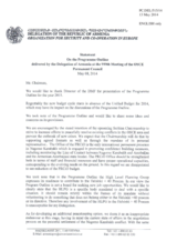 Statement by the Delegation of Armenia in response to the presentation of the 2015 Programme Outline by the Secretary General