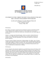 Statement by the Delegation of Norway on the current security challenges in the OSCE area and OSCE engagement with Ukraine